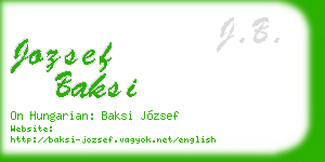 jozsef baksi business card