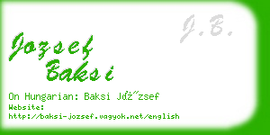 jozsef baksi business card